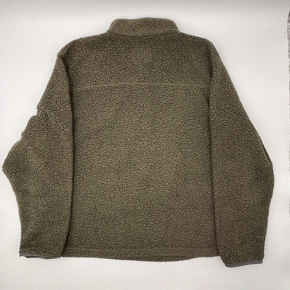 Carhartt Fleece Pullover Mens XL Olive Green Snap Mock Neck Jacket 104991
